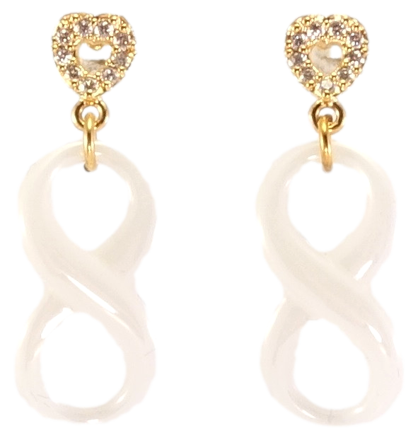 Серьги Xuping Позолота 18K подвески на гвоздиках "Сердечки с восьмерками из белой керамики"
Серьги Xuping Позолота 18K подвески на гвоздиках "Сердечки с восьмерками из белой керамики"