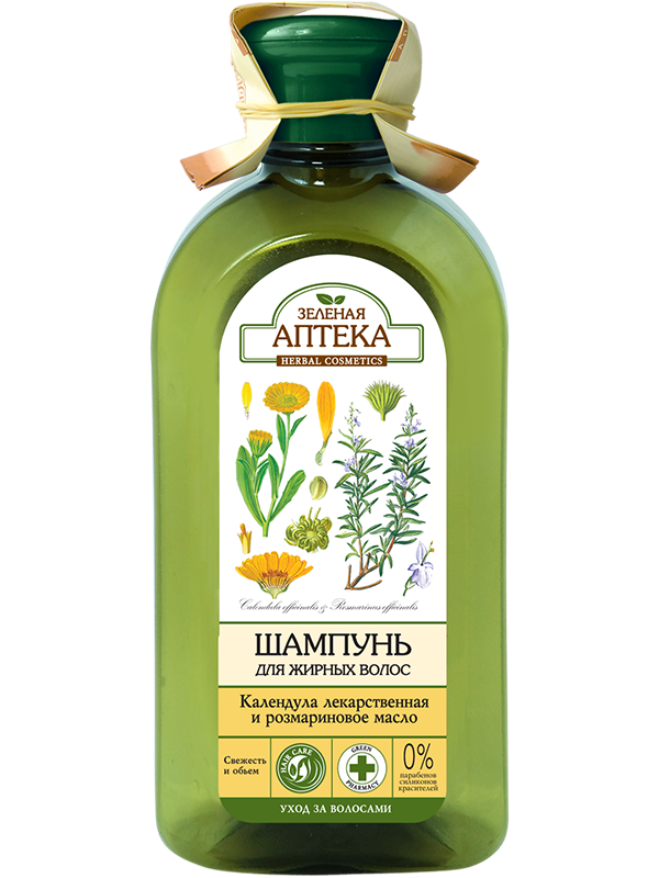 Шампунь Календула лекарственная и розмариновое масло 350мл Зеленая Аптека