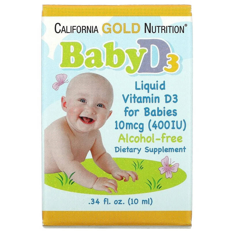Жидкий витамин D3 для малышей California GOLD Nutrition "Baby Vitamin D3 Drops" 10 мкг, 400 МЕ (10 мл)
Жидкий витамин D3 для малышей California GOLD Nutrition "Baby Vitamin D3 Drops" 10 мкг, 400 МЕ (10 мл)