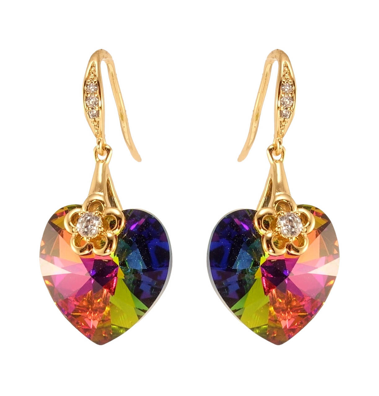 Серьги ХР Позолота 18K с кр-ми Swarovski французский замок "Кристальные сердечки Vitrail Medium с цветочком"
Серьги ХР Позолота 18K с кр-ми Swarovski французский замок "Кристальные сердечки Vitrail Medium с цветочком"