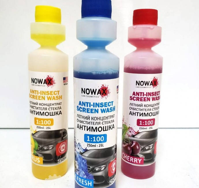 Омыватель стекла, летний концентрат NOWAX Anti Insekt Screen,250m
Омыватель стекла, летний концентрат NOWAX Anti Insekt Screen,250m