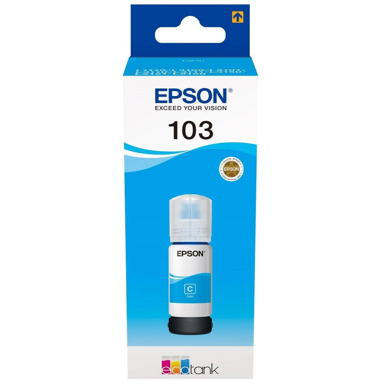 Оригинальные чернила Epson №103 Cyan L1110, L3100, L3110, L3150, L3151, L3156, L3160, L5190 -65мл
Оригинальные чернила Epson №103 Cyan L1110, L3100, L3110, L3150, L3151, L3156, L3160, L5190 -65мл
