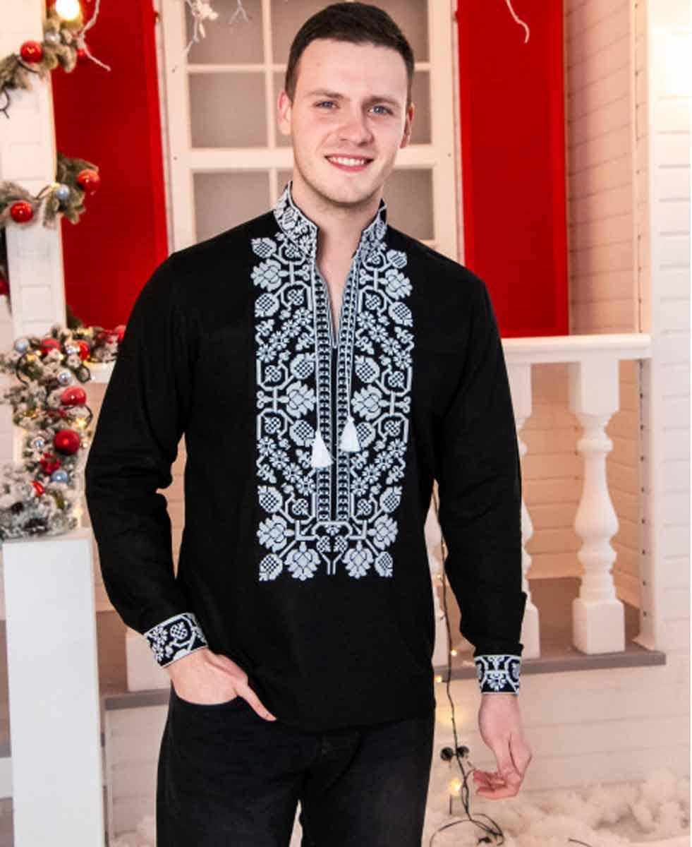 Чоловіча вишиванка з льону чорна Всеволод L
Чоловіча вишиванка з льону чорна Всеволод L