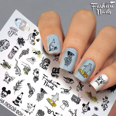 Слайдер-дизайн наклейки на ногти для маникюра водные Fashion Nails G74 крутые образы, Серый
Слайдер-дизайн наклейки на ногти для маникюра водные Fashion Nails G74 крутые образы, Серый