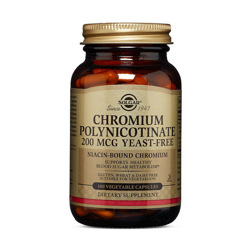 Хром пиколинат Solgar Chromium Polynicotinate 200 mcg 100 veg caps 
Хром пиколинат Solgar Chromium Polynicotinate 200 mcg 100 veg caps