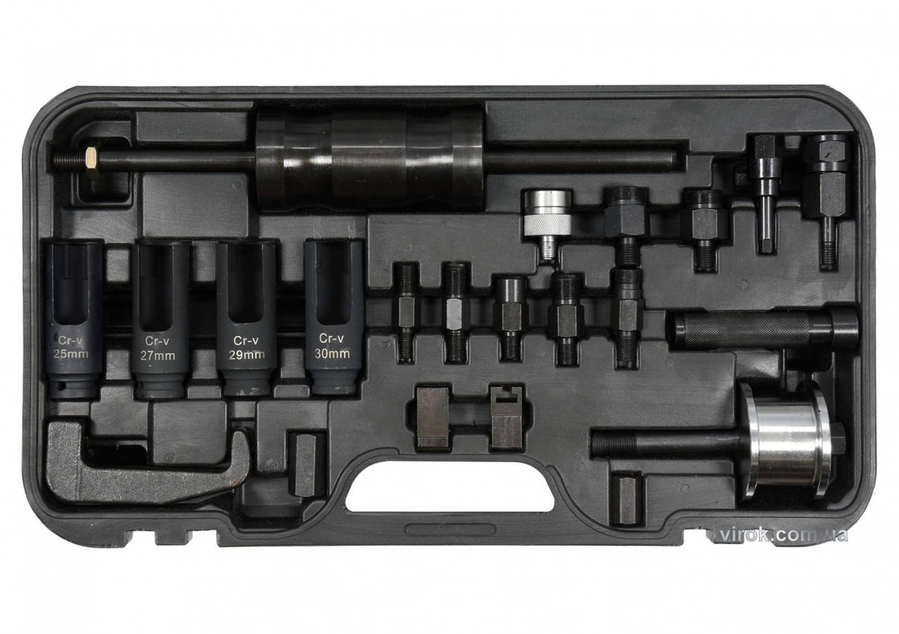 Знімачі форсунок, інжекторів YATO ударні, з насадками, сумісні з BOSCH,DELPHI,DENSO,SIEMENS, 22 шт YT-06175 
Знімачі форсунок, інжекторів YATO ударні, з насадками, сумісні з BOSCH,DELPHI,DENSO,SIEMENS, 22 шт YT-06175