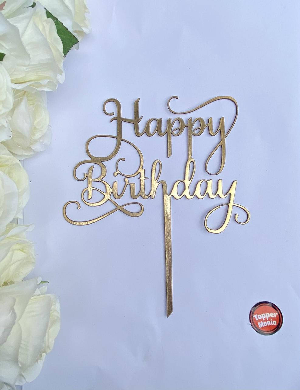 Топпер Happy Birthday ажурный из ламинированного картона Золотой | Топпер Happy Birthday картонный зеркальный
Топпер Happy Birthday ажурный из ламинированного картона Золотой | Топпер Happy Birthday картонный зеркальный