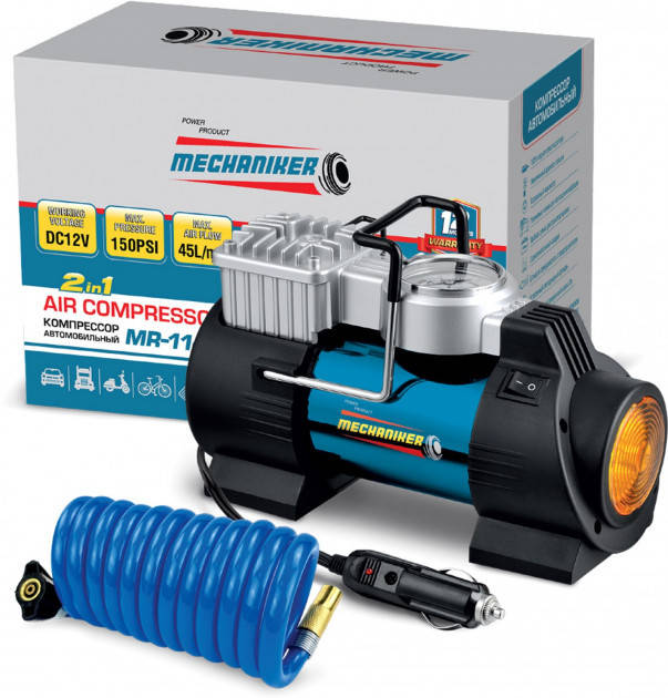 Компрессор автомобильный Mechaniker MR 1145 Фонарь-LED - "Mechaniker" MR-1145 - 12v - 180вт - 45л - 10атм
Компрессор автомобильный Mechaniker MR 1145 Фонарь-LED - "Mechaniker" MR-1145 - 12v - 180вт - 45л - 10атм