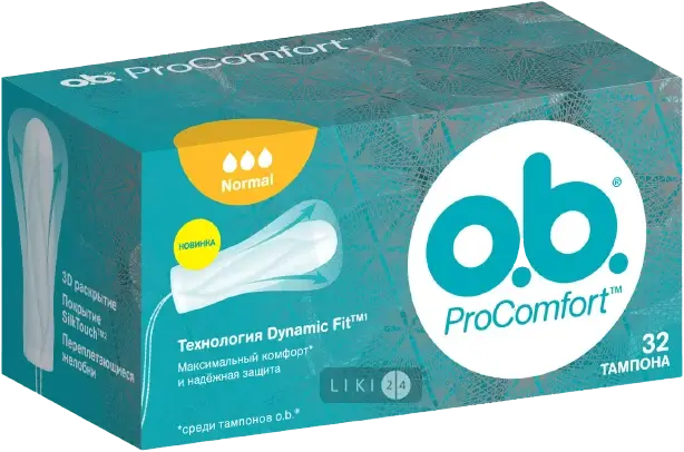 Тампоны гигиенические o.b. ProComfort Normal 32 шт
Тампоны гигиенические o.b. ProComfort Normal 32 шт
