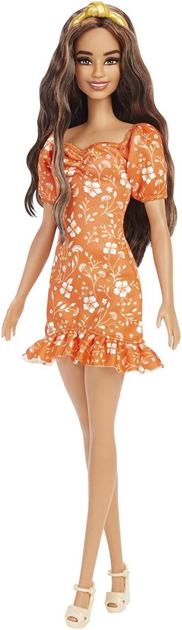 Кукла Барби Модница Брюнетка в оранжевом платье с цветами Barbie Fashionistas Doll HBV16
Кукла Барби Модница Брюнетка в оранжевом платье с цветами Barbie Fashionistas Doll HBV16