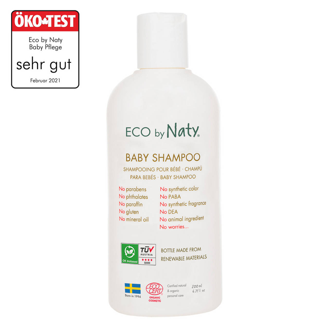 Органический детский шампунь Eco by Naty 200 мл
Органический детский шампунь Eco by Naty 200 мл
