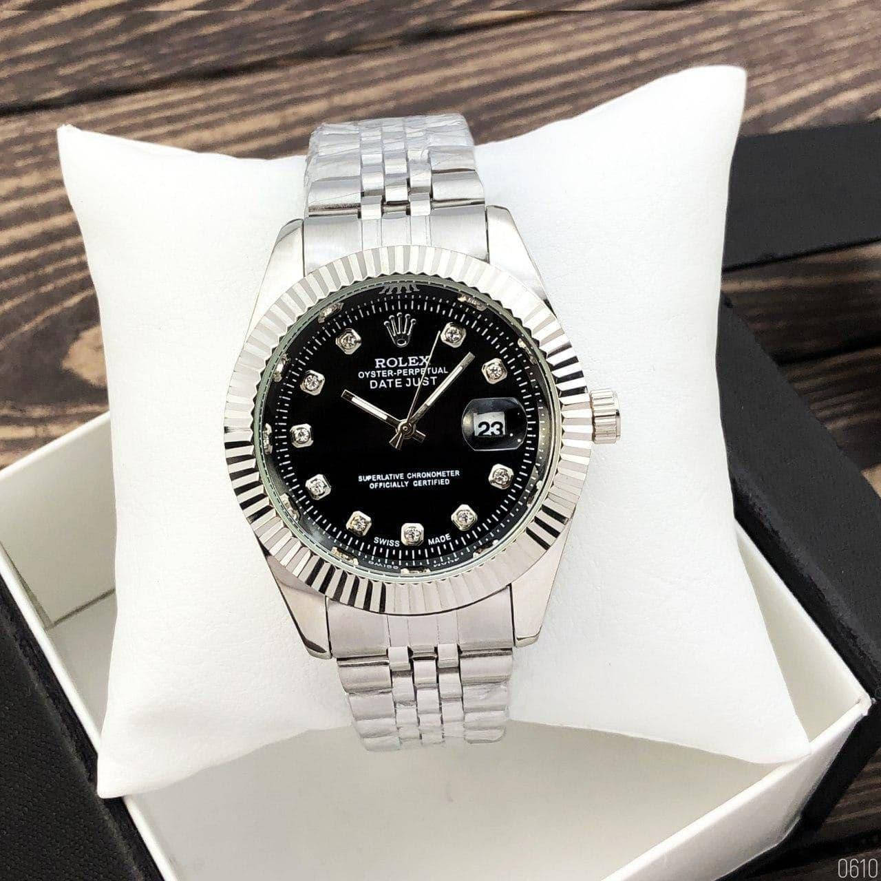 Часы наручные кварцевые в стиле Rolex Date Just Ролекс Серебристые с черным циферблатом мужские женские
Часы наручные кварцевые в стиле Rolex Date Just Ролекс Серебристые с черным циферблатом мужские женские