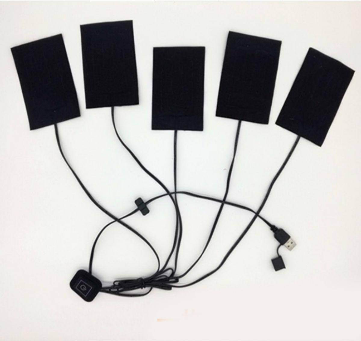 USB Нагревательные элементы для жилета, куртки, термобелья 5в1 с кнопкой, 3 режима обогрева 50-60С 5V/2A
USB Нагревательные элементы для жилета, куртки, термобелья 5в1 с кнопкой, 3 режима обогрева 50-60С 5V/2A