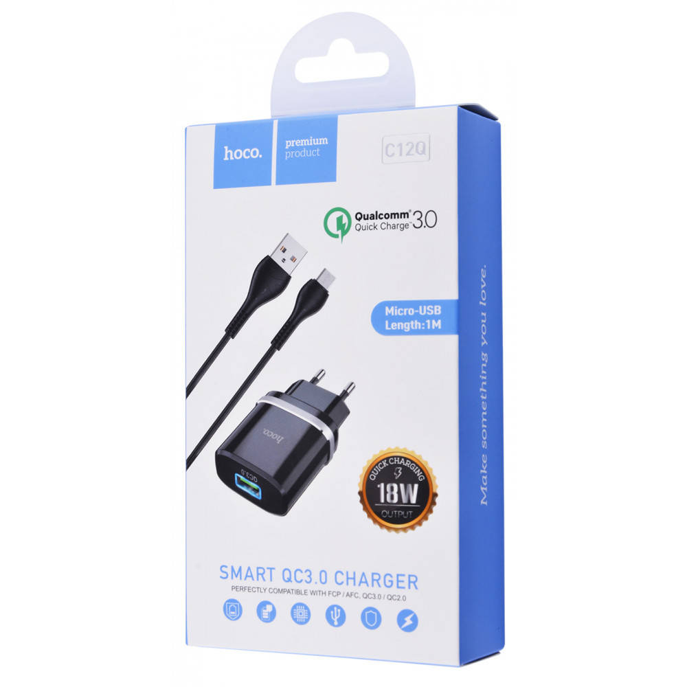 Сетевое зарядное устройство Original Hoco C12Q 3.0 Быстрая зарядка + кабель Micro USB, Белый
Сетевое зарядное устройство Original Hoco C12Q 3.0 Быстрая зарядка + кабель Micro USB, Белый