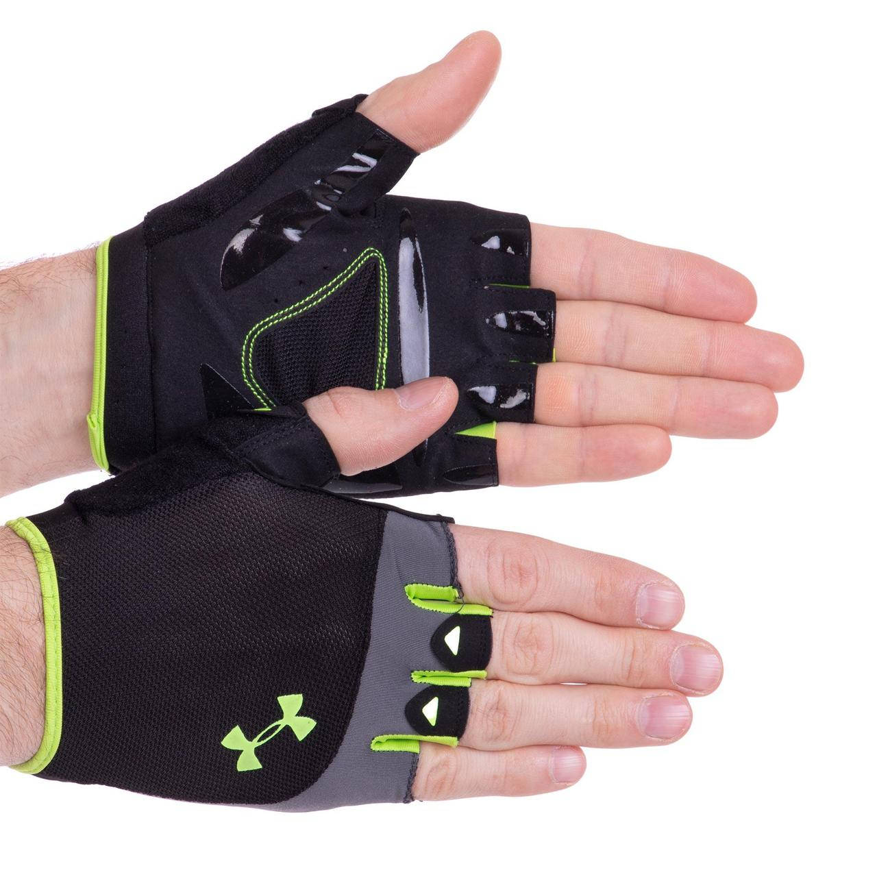 Перчатки для кроссфита и воркаута мужские UAR WorkOut BC-2428 размер S-XL черный-салатовый L
Перчатки для кроссфита и воркаута мужские UAR WorkOut BC-2428 размер S-XL черный-салатовый L
