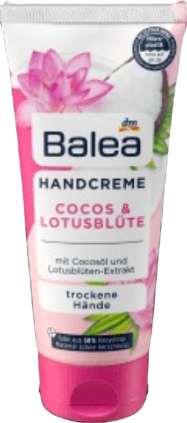 Крем для рук с экстрактом лотоса и кокоса Balea Handcreme Cocos & Lotus 100 мл 
Крем для рук с экстрактом лотоса и кокоса Balea Handcreme Cocos & Lotus 100 мл