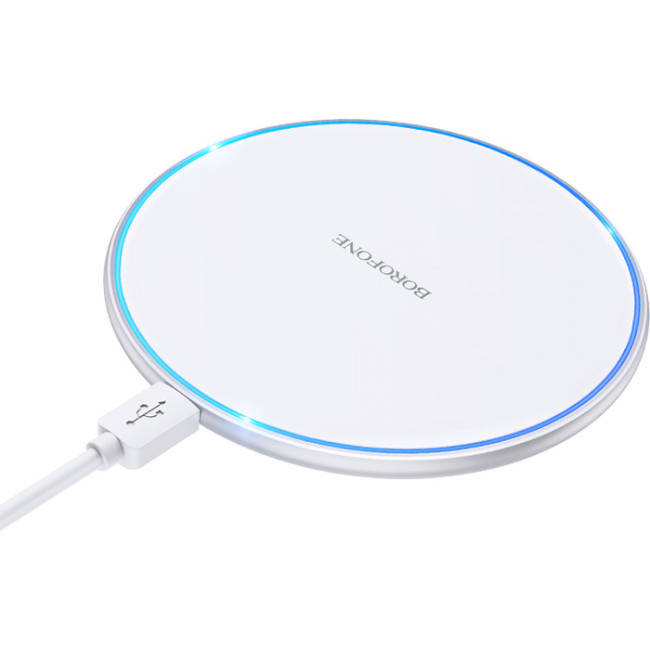 Беспроводное зарядное устройство BOROFONE BQ3 Pro 15W Ultra Slim Wireless Fast Charger Silver (BQ3S), Серебро 
Беспроводное зарядное устройство BOROFONE BQ3 Pro 15W Ultra Slim Wireless Fast Charger Silver (BQ3S), Серебро