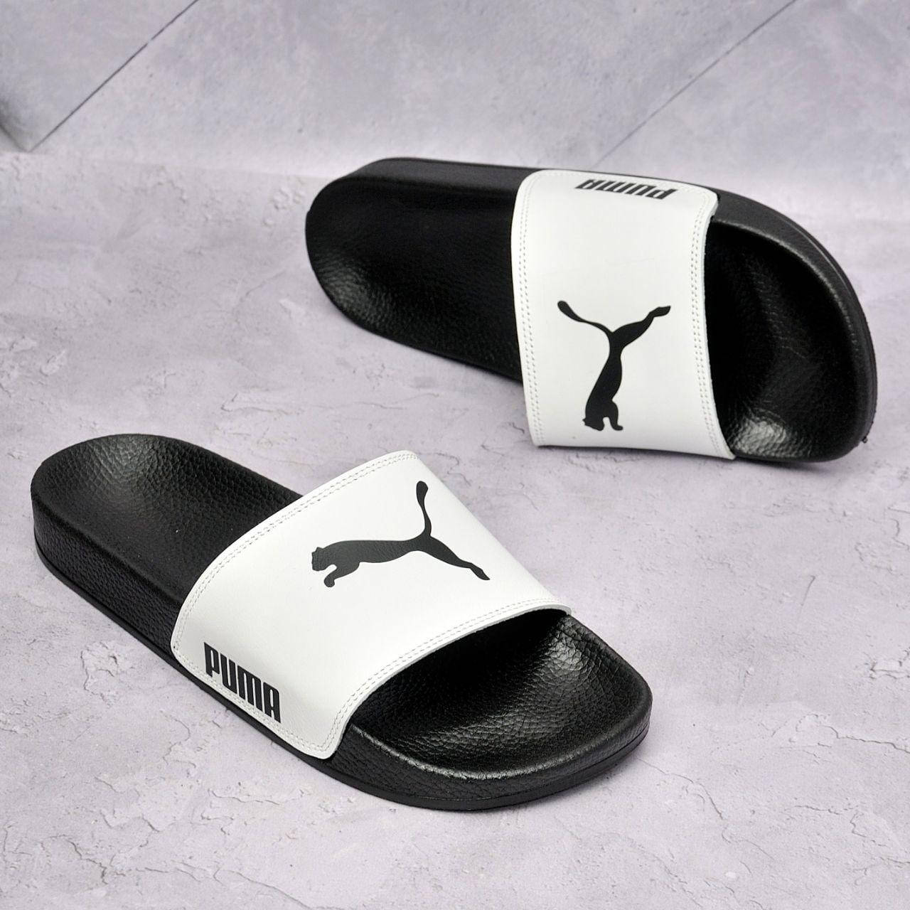Шлепки мужские Puma натуральная кожа, шлепанцы пума черно-белые, сланцы мужские тапки 43, Белый
Шлепки мужские Puma натуральная кожа, шлепанцы пума черно-белые, сланцы мужские тапки 43, Белый