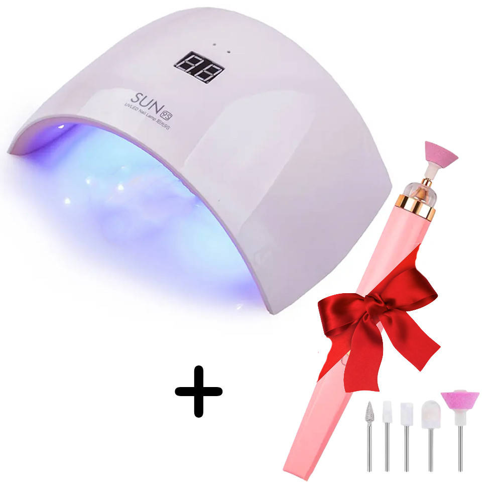 Лампа для сушки гель лака 24 Вт LED+UV SUN 9S + Подарок Фрезер - мини аппарат для маникюра Flawless Salon Nail, Белый
Лампа для сушки гель лака 24 Вт LED+UV SUN 9S + Подарок Фрезер - мини аппарат для маникюра Flawless Salon Nail, Белый