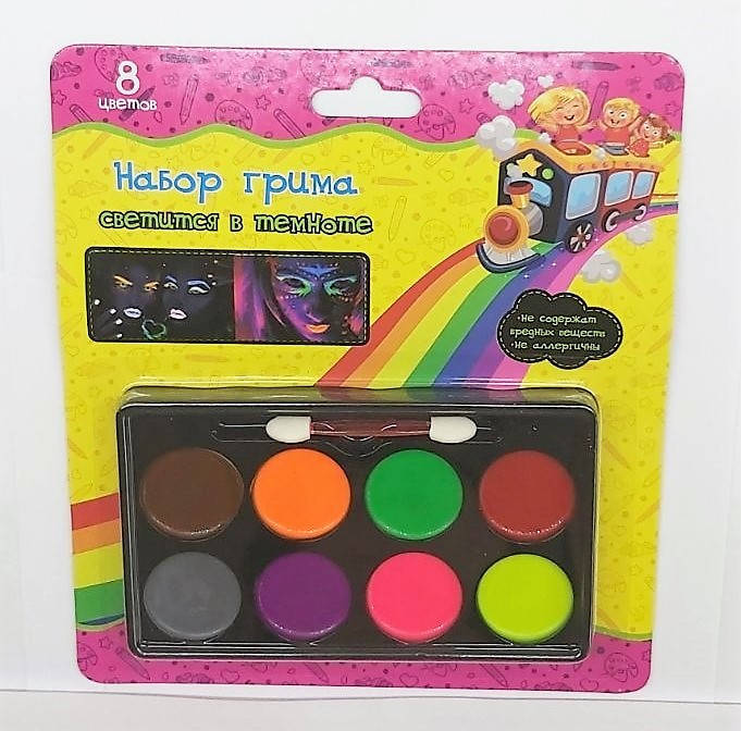Аквагрим, краски для лица 8 цветов, светится в темноте, детская косметика Face paint, Разные цвета
Аквагрим, краски для лица 8 цветов, светится в темноте, детская косметика Face paint, Разные цвета