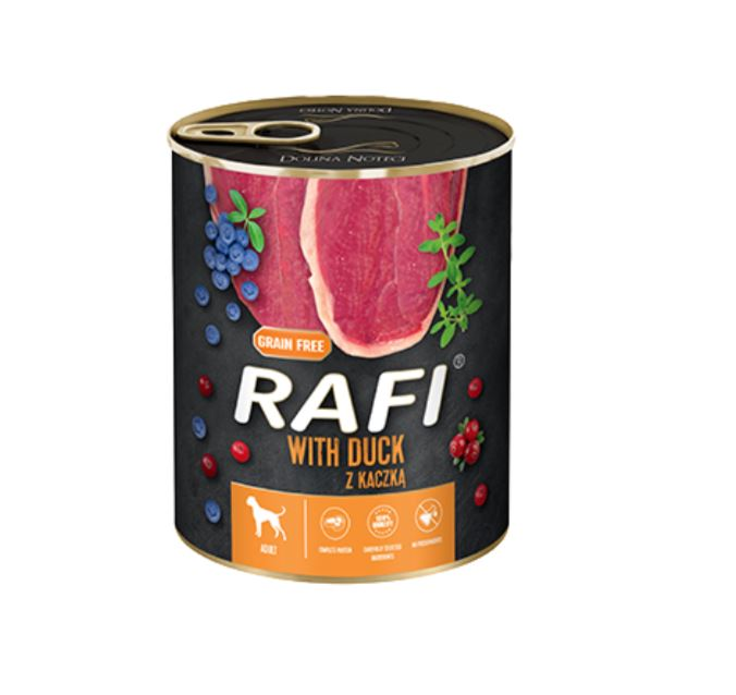 Консервы Dolina Noteci Rafi (Долина Нотечи) паштет с уткой, голубикой и клюквой 400г для собак 
Консервы Dolina Noteci Rafi (Долина Нотечи) паштет с уткой, голубикой и клюквой 400г для собак