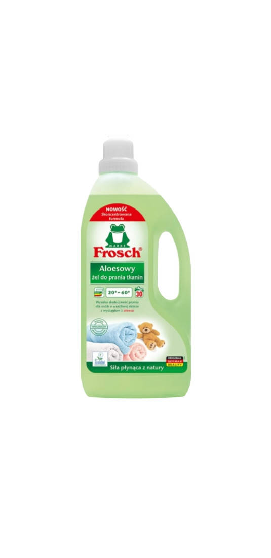 Гель Фрош для стирки с экстрактом Алое Вера Frosch Aloesowy Sensitiv 1500 мл (30 стирок)
Гель Фрош для стирки с экстрактом Алое Вера Frosch Aloesowy Sensitiv 1500 мл (30 стирок)