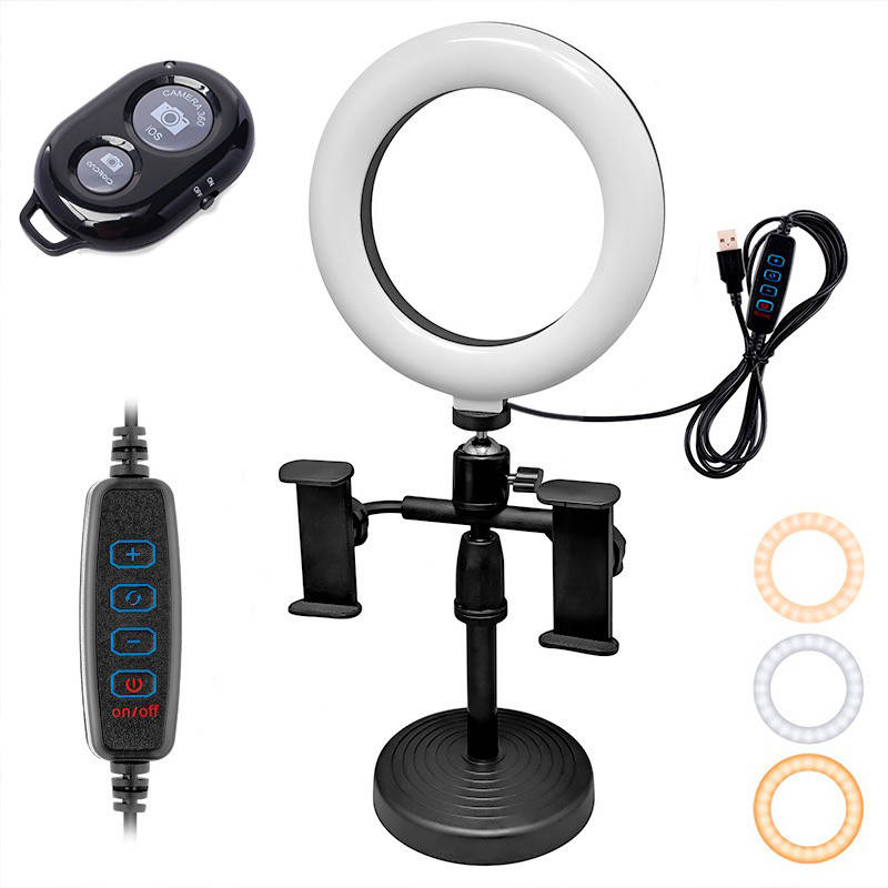 Настольная кольцевая LED лампа с держателем двух телефонов Fill Light WN-20 + Пульт Bluetooth FED
Настольная кольцевая LED лампа с держателем двух телефонов Fill Light WN-20 + Пульт Bluetooth FED