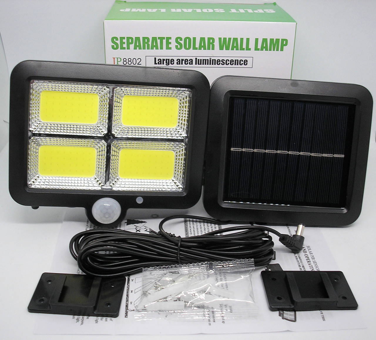 Фонарь уличный прожектор COB Split solar wall lamp светильник на солнечной батарее с датчиком движения и
Фонарь уличный прожектор COB Split solar wall lamp светильник на солнечной батарее с датчиком движения и