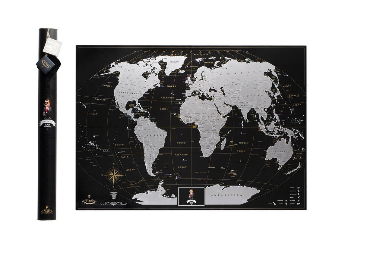 Черная скретч карта мира My Map Black Edition серебристый скретч-слой + Постер с флагами в подарок!
Черная скретч карта мира My Map Black Edition серебристый скретч-слой + Постер с флагами в подарок!