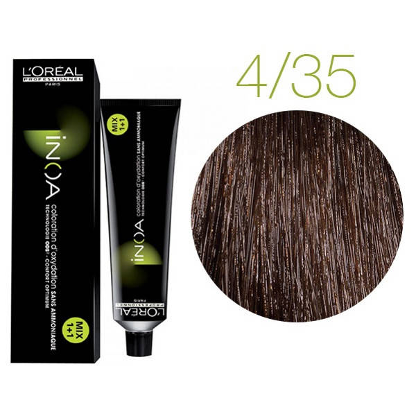 Крем-краска для волос L'Oreal Professionnel INOA 4/35 Темный шатен золотисто-красный 60 мл (4722Qu)
Крем-краска для волос L'Oreal Professionnel INOA 4/35 Темный шатен золотисто-красный 60 мл (4722Qu)