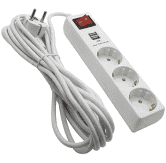 Удлинитель 3 гн. 5м с 2*USB (2100mA) с/з 3x0.75mm макс 2500W с кнопкой "LEMANSO" LMK71001
Удлинитель 3 гн. 5м с 2*USB (2100mA) с/з 3x0.75mm макс 2500W с кнопкой "LEMANSO" LMK71001
