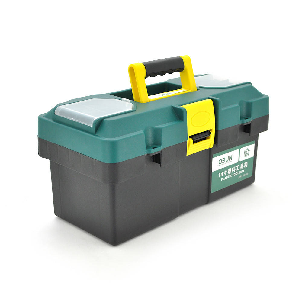 Пластиковая фурнитура для инструментов 360 х 175 х 180, 14‘’ с двумя металлическими замками 
Пластиковая фурнитура для инструментов 360 х 175 х 180, 14‘’ с двумя металлическими замками