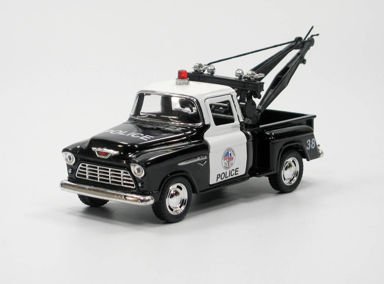 Машинка KINSMART металлическая KT5330WP Chevy stepside pick-up (police) 1955, Черный