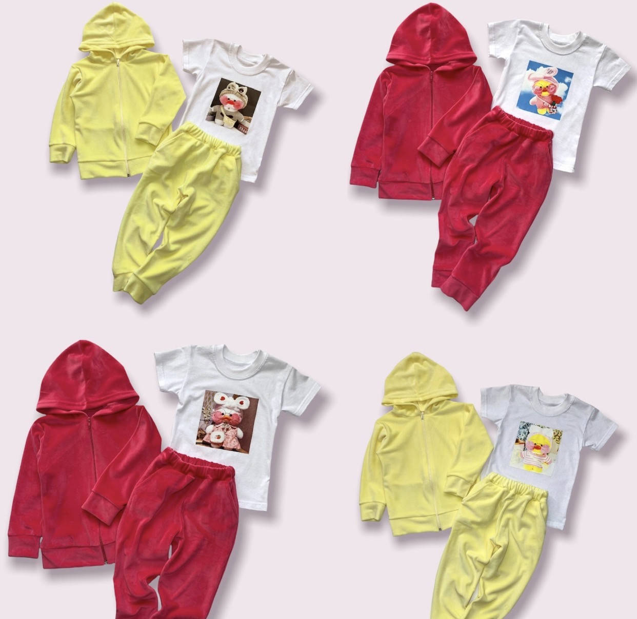 Велюровый костюм для девочки тройка Розовый, 98-104 
Велюровый костюм для девочки тройка Розовый, 98-104