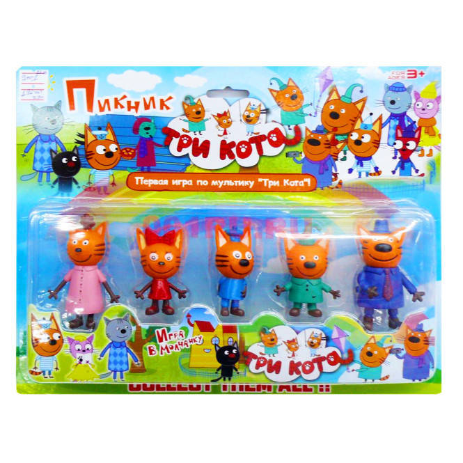 Детский набор фигурок 89001A "Три кота" 5 фигурок, 6 см 
Детский набор фигурок 89001A "Три кота" 5 фигурок, 6 см