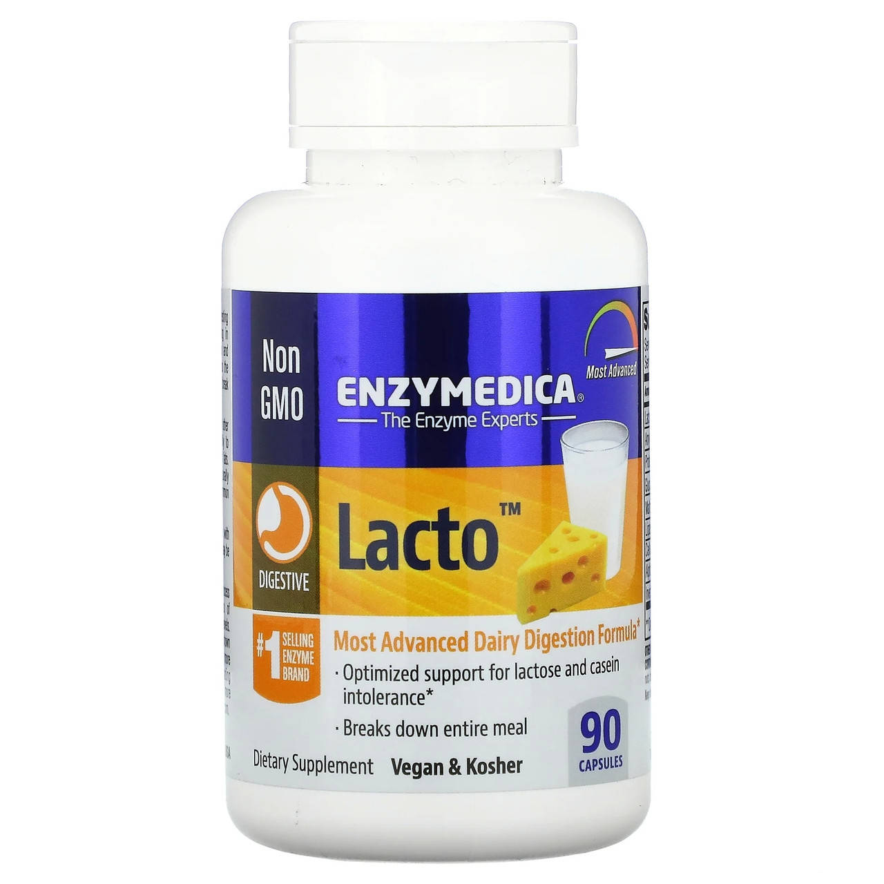 Пищеварительный ферментный препарат Enzymedica, Lacto, самая продвинутая формула для усвоения молочных
Пищеварительный ферментный препарат Enzymedica, Lacto, самая продвинутая формула для усвоения молочных