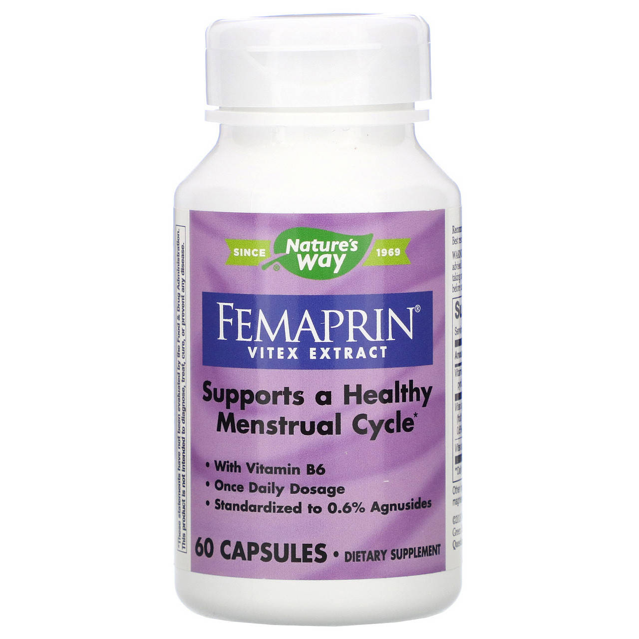 Экстракт витекса Nature's Way "Femaprin Vitex Extract" для нормализации менструального цикла (60 капсул)
Экстракт витекса Nature's Way "Femaprin Vitex Extract" для нормализации менструального цикла (60 капсул)