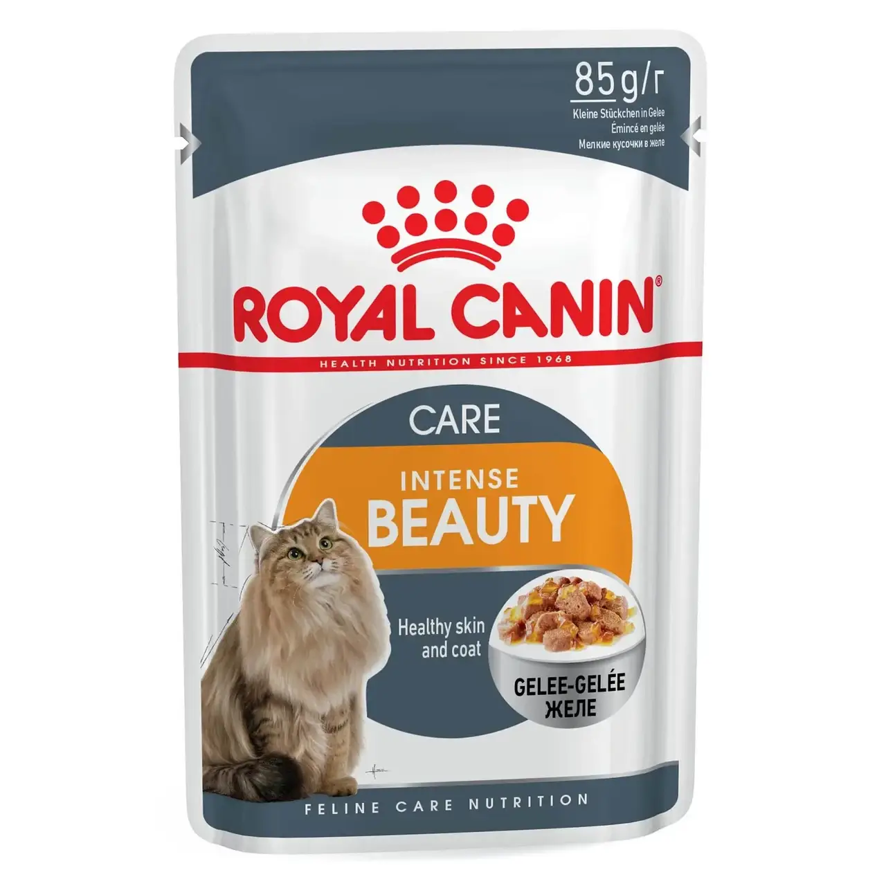 Влажный корм для кошек, шерсть которых требует дополнительного ухода Royal Canin Intense Beauty Jelly 85 г.
Влажный корм для кошек, шерсть которых требует дополнительного ухода Royal Canin Intense Beauty Jelly 85 г.