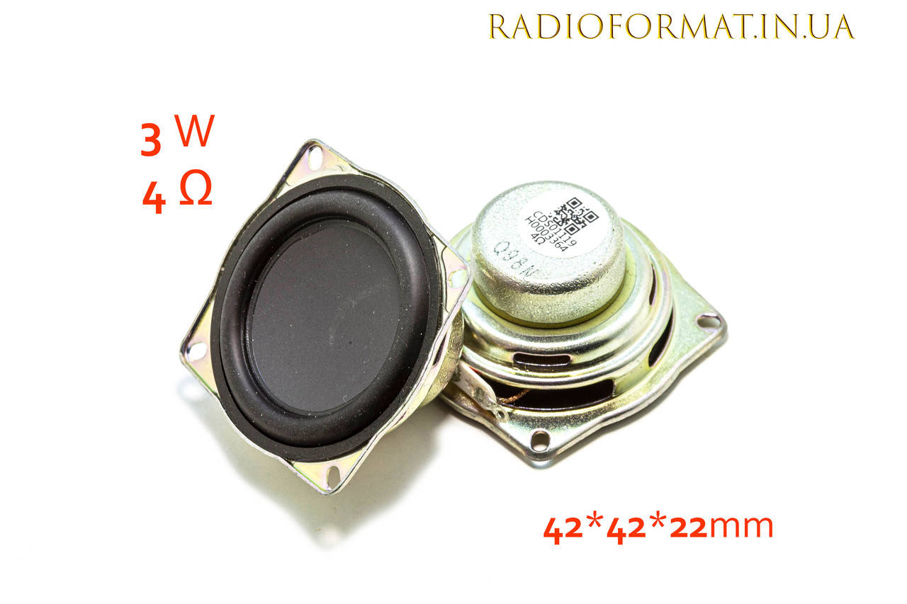 Динамик 3 Вт, 4 Ом широкополосный квадратный
Динамик 3 Вт, 4 Ом широкополосный квадратный