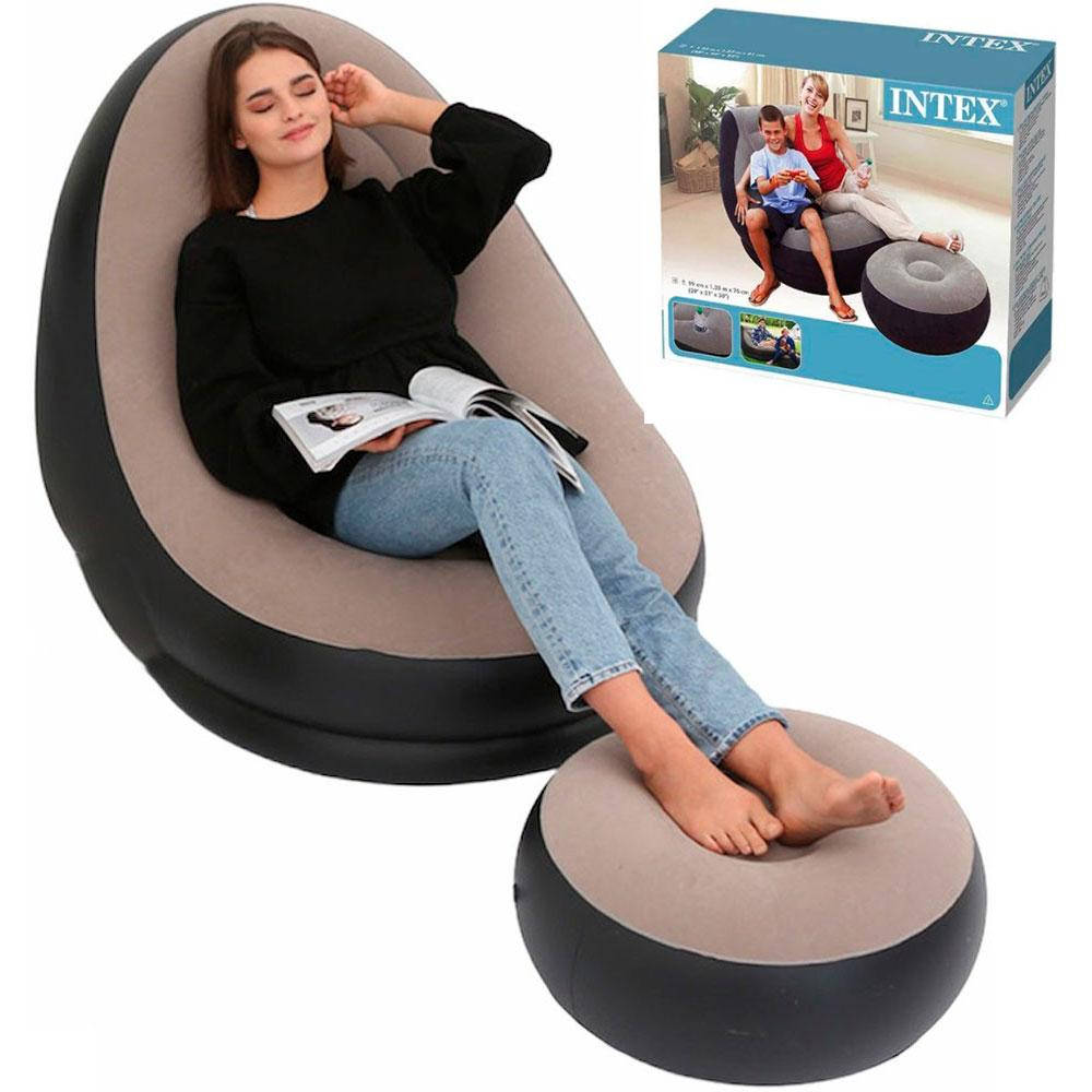 Надувной диван с пуфом Air Sofa - 99х130х76см Intex / Надувное велюровое кресло с пуфиком
Надувной диван с пуфом Air Sofa - 99х130х76см Intex / Надувное велюровое кресло с пуфиком
