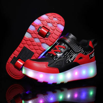 Роликовые кроссовки с LED подсветкой в стиле Heelys, красные с черным на 2-х роликах, размеры 30-39 (N - 746r)
Роликовые кроссовки с LED подсветкой в стиле Heelys, красные с черным на 2-х роликах, размеры 30-39 (N - 746r)