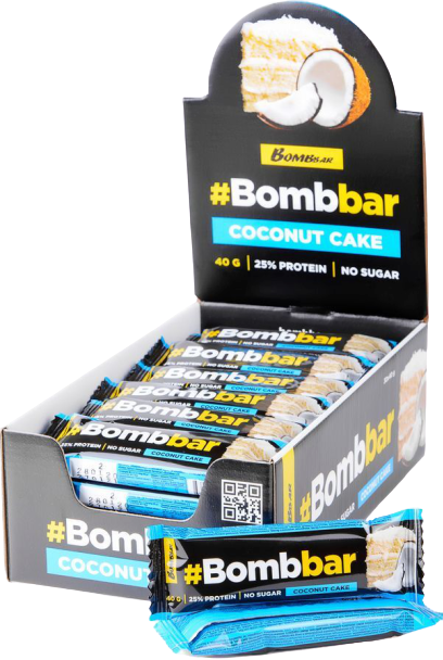 Протеиновый батончик в глазури Bombbar Кокосовый Торт (40 грамм) 
Протеиновый батончик в глазури Bombbar Кокосовый Торт (40 грамм)