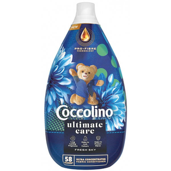 Супер концентрированный ополаскиватель для белья Coccolino Ultimate Care Fresh Sky, 870 мл (58 стирок)
Супер концентрированный ополаскиватель для белья Coccolino Ultimate Care Fresh Sky, 870 мл (58 стирок)