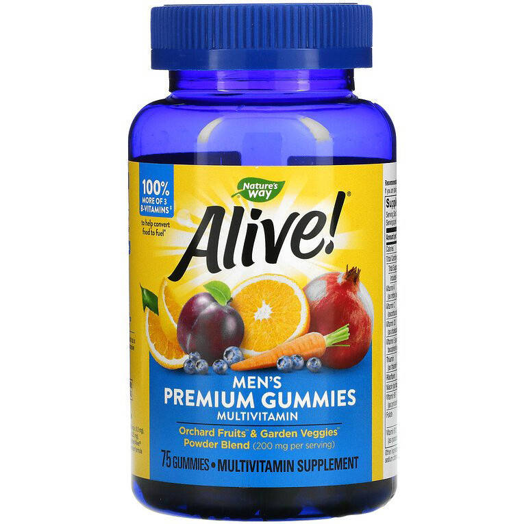 Витамины для мужчин Nature's Way, Alive! "Men's Premium Gummies Multivitamin" с фруктовым вкусом (75 конфет)
Витамины для мужчин Nature's Way, Alive! "Men's Premium Gummies Multivitamin" с фруктовым вкусом (75 конфет)