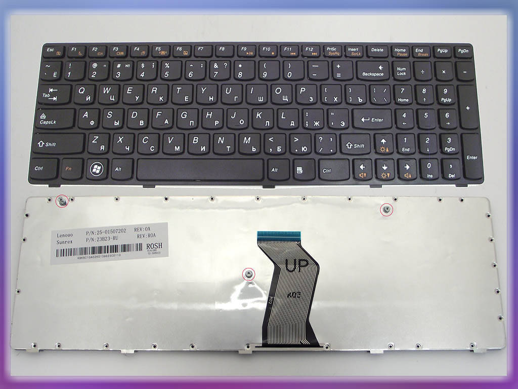 Клавиатура для LENOVO IdeaPad Z580, G580, G585, Z580A, Z585, N580 ( RU Black, Черная рамка) . OEM, Черный
Клавиатура для LENOVO IdeaPad Z580, G580, G585, Z580A, Z585, N580 ( RU Black, Черная рамка) . OEM, Черный