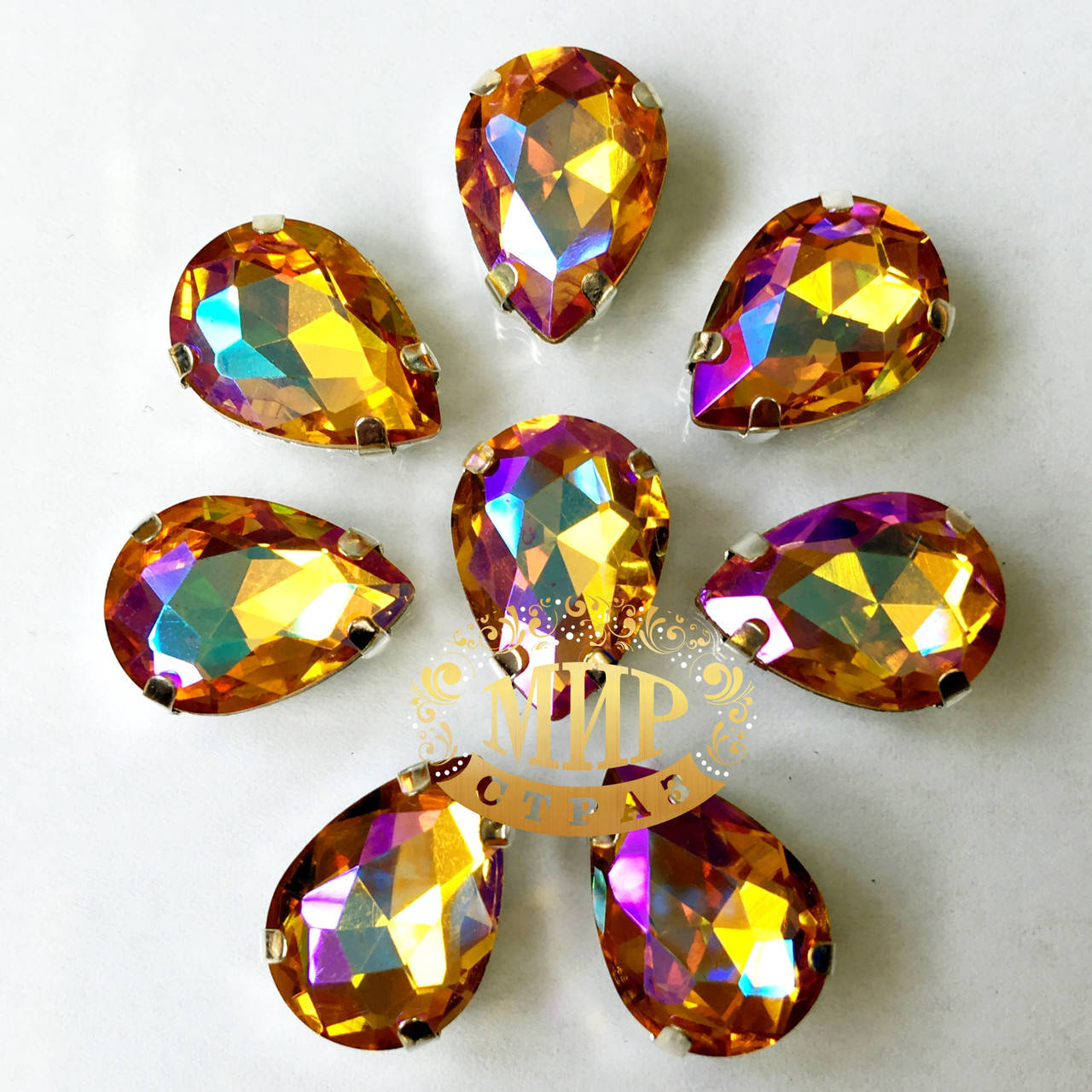 Cтразы в цапах, Капля, Размер 13*18mm, Цвет Topaz AB
Cтразы в цапах, Капля, Размер 13*18mm, Цвет Topaz AB