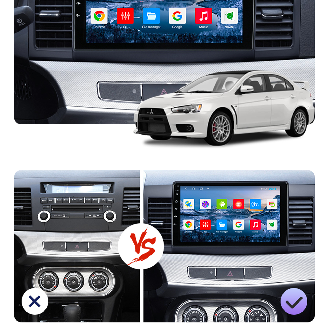 Штатная магнитола Lesko для Mitsubishi Lancer X (2007-2017гг.) экран 10.1" 2+32GB/ Wi-Fi/ Optima GPS
Штатная магнитола Lesko для Mitsubishi Lancer X (2007-2017гг.) экран 10.1" 2+32GB/ Wi-Fi/ Optima GPS