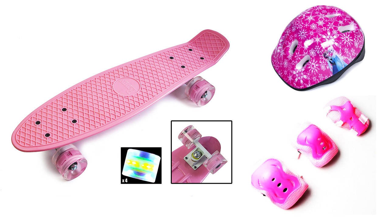 + Шлем + Защита + Пенни Борд Penny Board 22Д пастельно розовый Светящиеся колеса, Разные цвета
+ Шлем + Защита + Пенни Борд Penny Board 22Д пастельно розовый Светящиеся колеса, Разные цвета