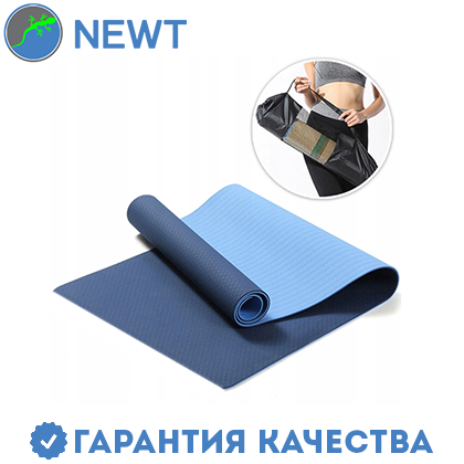 Коврик для фитнеса (йога-мат) с чехлом Newt TPE Eco 6 мм, сине-голубой 
Коврик для фитнеса (йога-мат) с чехлом Newt TPE Eco 6 мм, сине-голубой