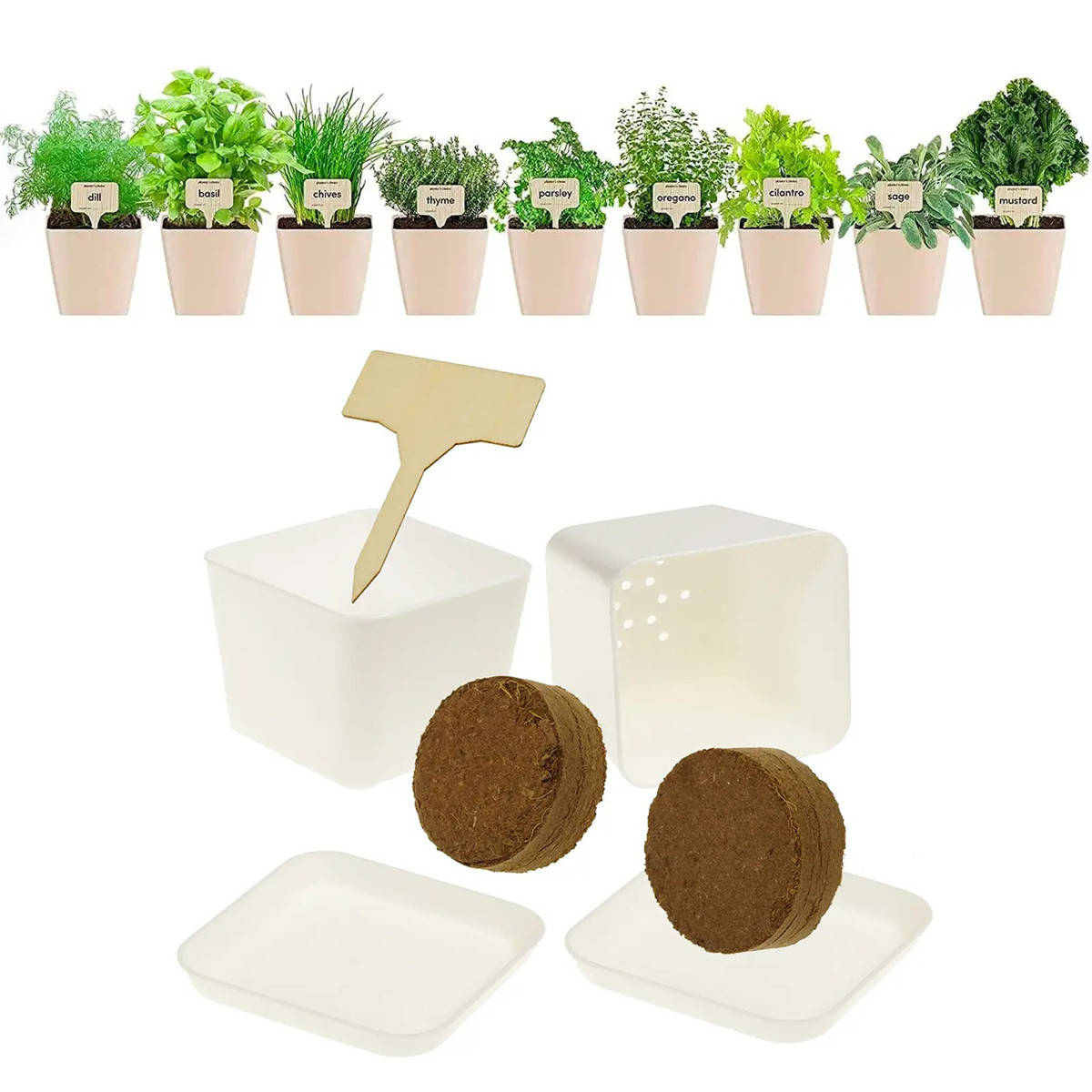 Набор для выращивания зелени дома "Home Garden Growing Kit", Белые горшки для рассады 9 шт. и грунт (ST)
Набор для выращивания зелени дома "Home Garden Growing Kit", Белые горшки для рассады 9 шт. и грунт (ST)